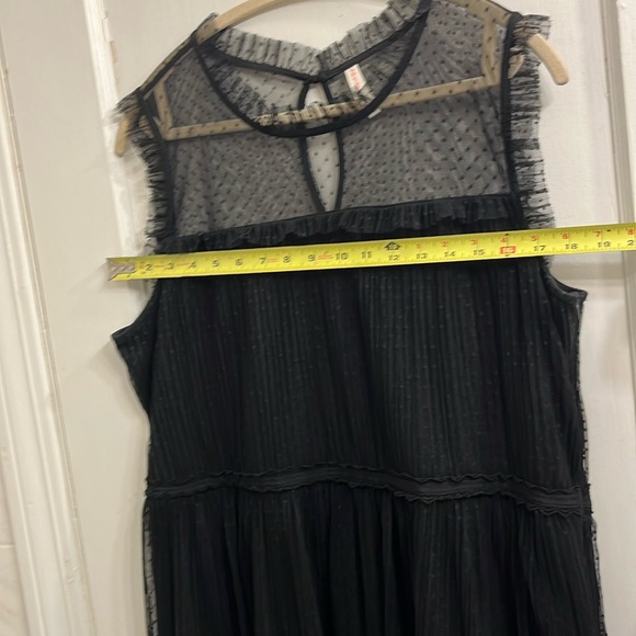 Black Dress with Polka Dot Mesh - Picture 5 of 8